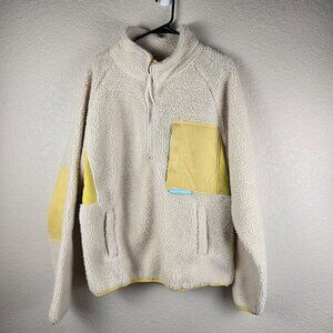⛳ Random Golf Club RGC Sherpa Fleece Pullover Jacket - Yellow/Cream - Size Large